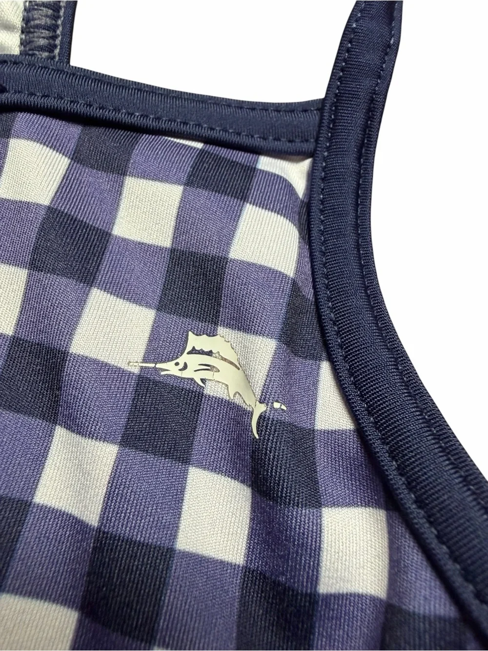 Tommy Bahama Girls Medium Navy and White Gingham Dress Plaid Activewear